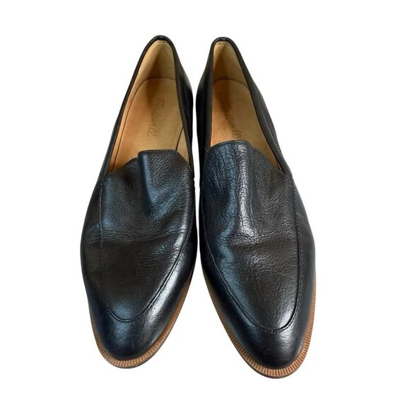 Madewell The Frances Black Leather Loafers Women’s Size 8 Slip-On Flats - Picture 2 of 10
